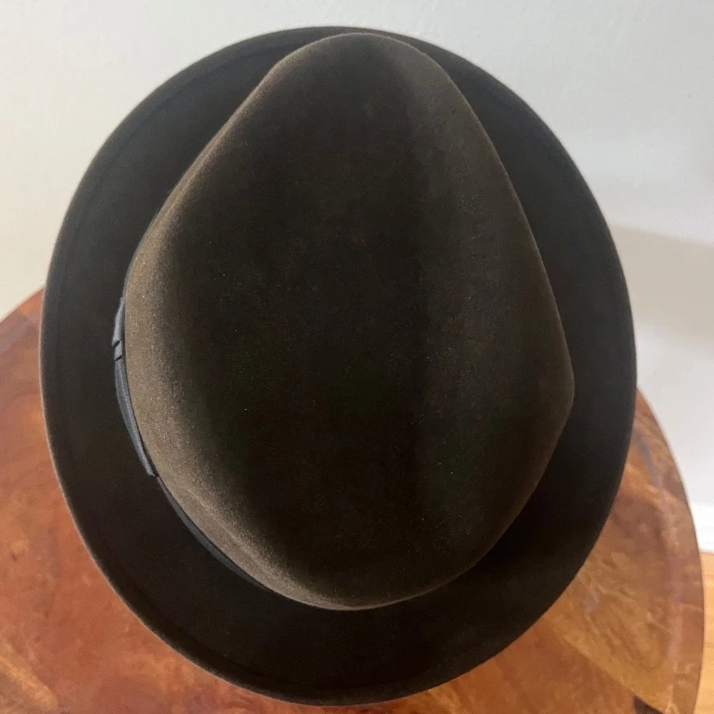 Vtg‎ Brown FEDORA Hat Templeform Aristo felt hat Stylepark Woodward and Lothrop